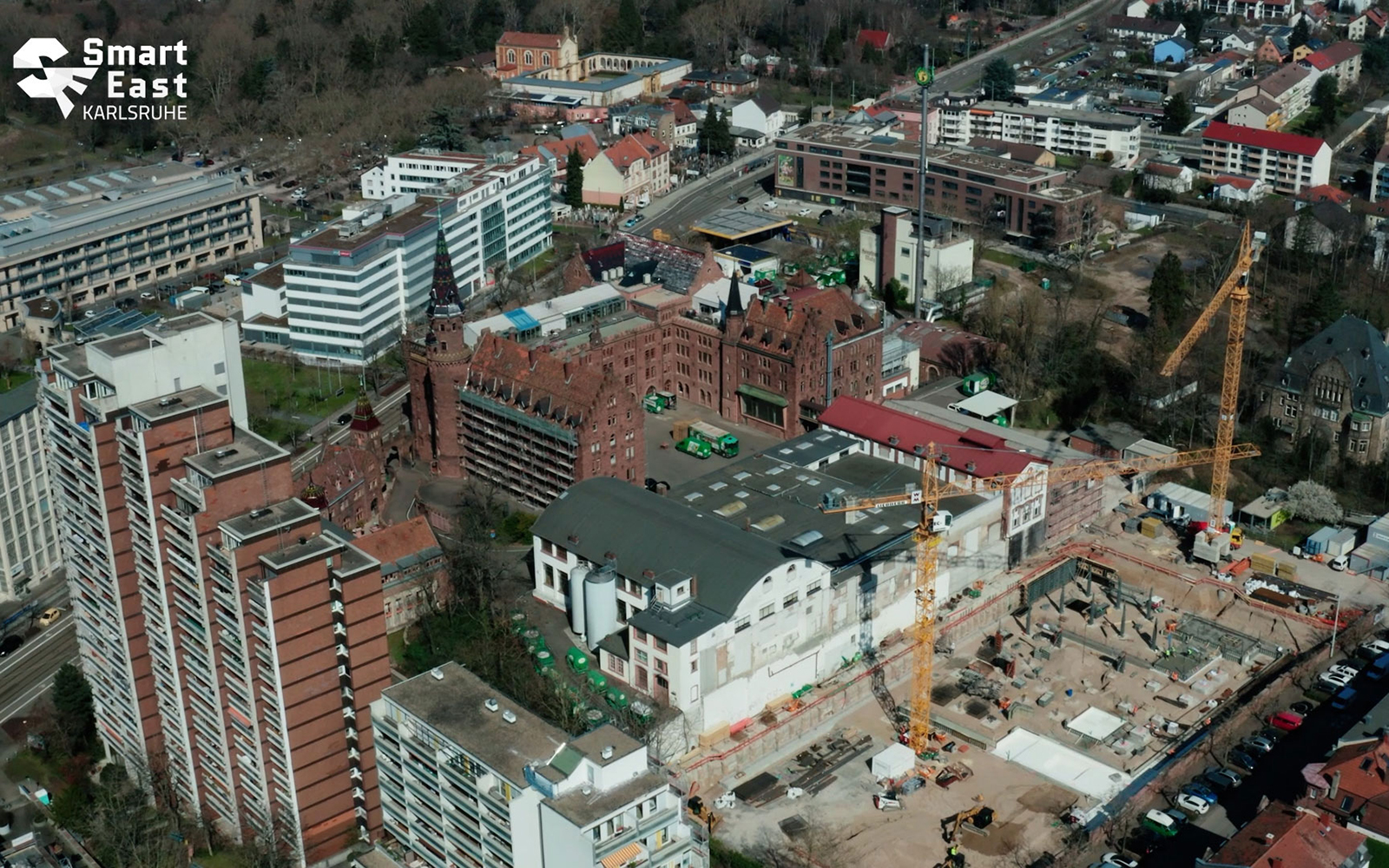 Luftaufnahme des Smart East-Areals in Karlsruhe. Quelle: Baden TV