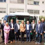 Gruppenfoto (v.l.n.r.): Jan Wiesenberger, Wolfgang Weiß, Petra Jung-Erceg, Alexander Pischon, Frank Mentrup, Henna Virkkunen, Winfried Hermann, Thomas Hirth, J. Marius Zöllner, Stefan Nickel, Alexander Viehl anlässlich des Besuchs der EU-Vizepräsidentin am 7. Juli 2025