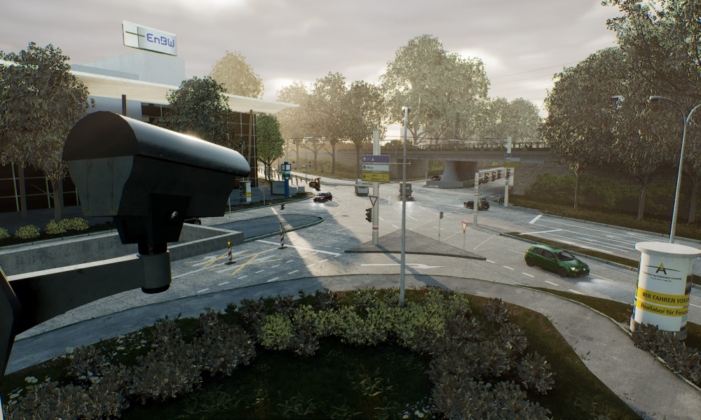 Virtuelle Testfeld-Kreuzung in der Karlsruher Oststadt